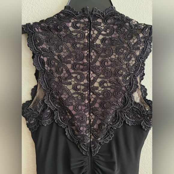 Cache Black Sheath Halter Lace Cocktail Dress 0 - Picture 11 of 15